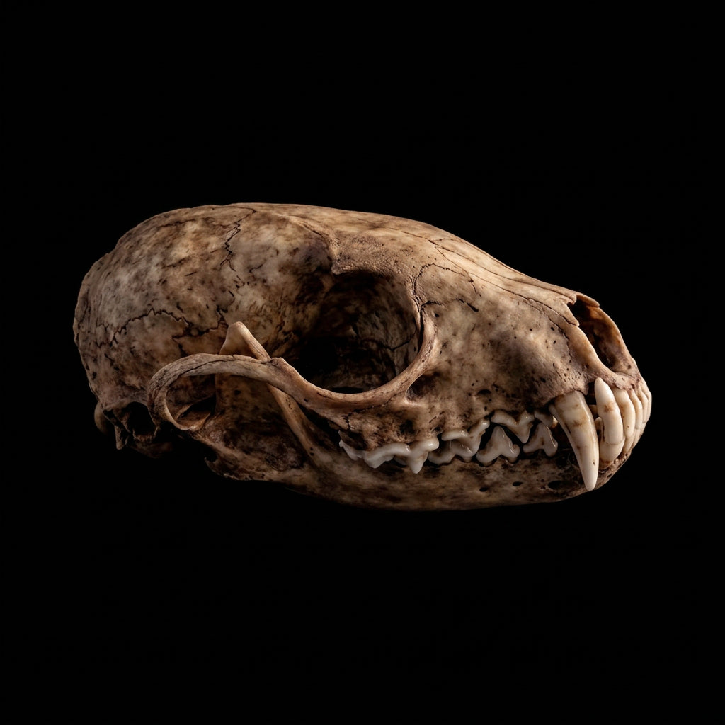 Beetle-cleaned marten skull